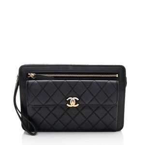 Chanel Caviar Leather Classic Trendy Pouch